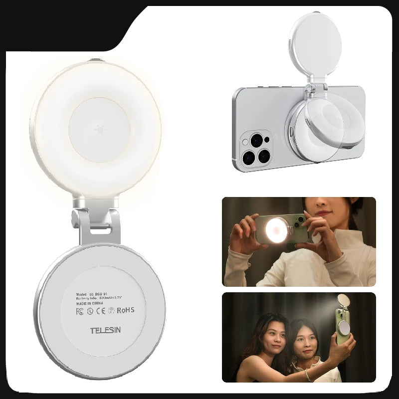 Mini Luz de Preenchimento Magnética para Smartphone