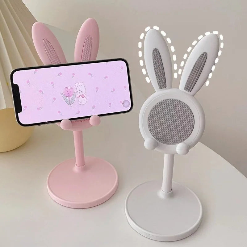 Suporte de Mesa Rabbit – Fofo, Ajustável e Funcional para Celular e Tablet