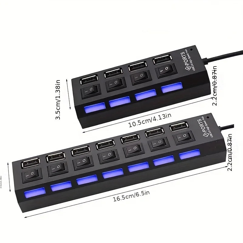 Adaptador USB HUB 2.0 de Alta Velocidade – 4/7 Portas