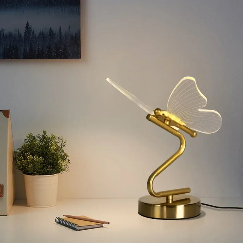 Modern LED Butterfly Desk Lamp – Luz de Atmosfera Recarregável via USB
