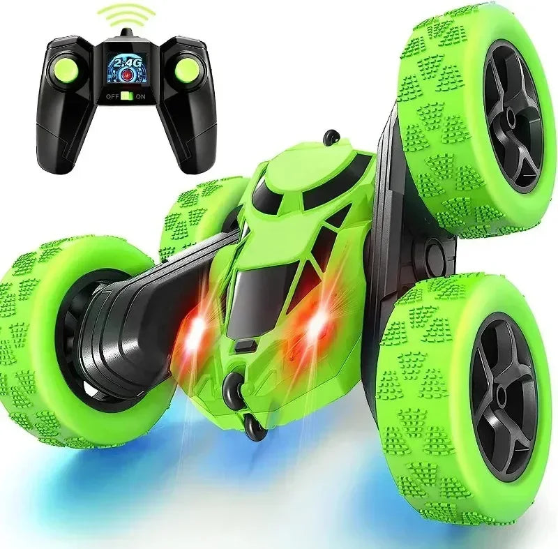 Carro Dublê RC 2.4GHz – Dupla Face, Rodas Giratórias 360°, Drift Off-Road Controle Remoto